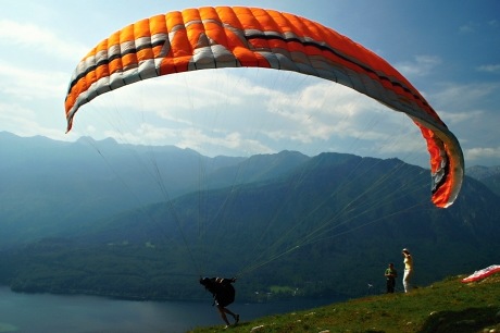 vyhlídka nad Bohinjským jezerem - oblíbené místo pro paragliding